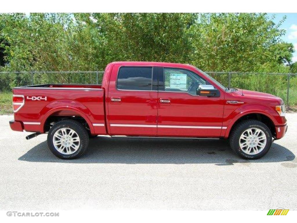 2010 F150 Platinum SuperCrew 4x4 - Red Candy Metallic / Medium Stone Leather/Sienna Brown photo #6