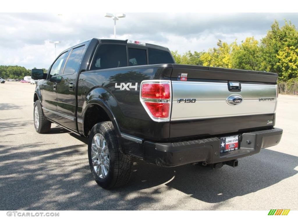 2010 F150 Platinum SuperCrew 4x4 - Tuxedo Black / Sienna Brown Leather/Black photo #12