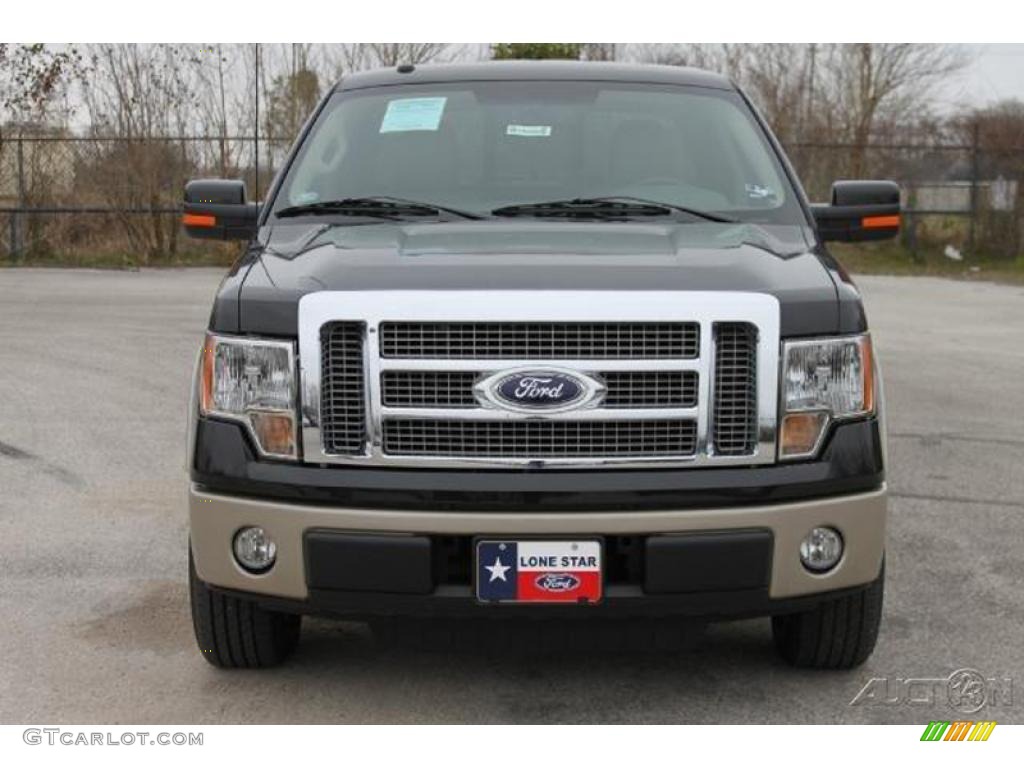 2010 F150 Lariat SuperCrew - Tuxedo Black / Tan photo #2