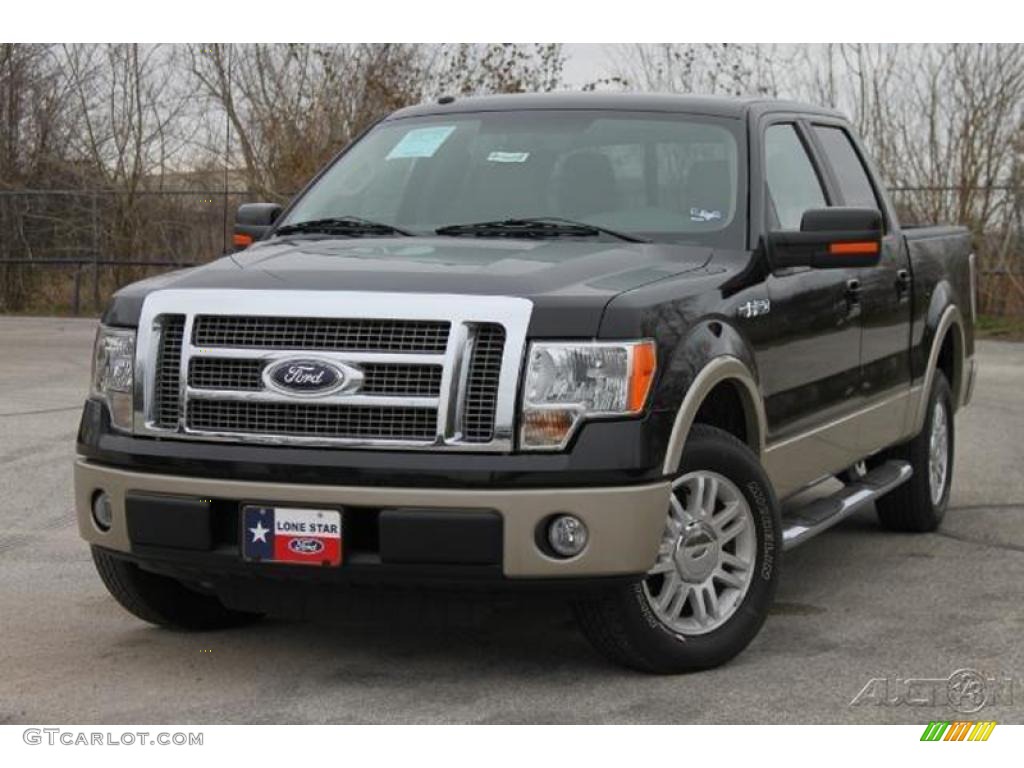 2010 F150 Lariat SuperCrew - Tuxedo Black / Tan photo #3