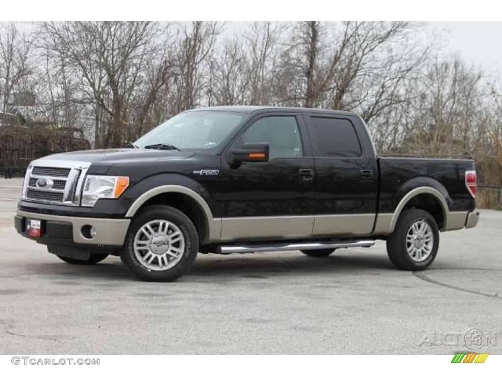 2010 F150 Lariat SuperCrew - Tuxedo Black / Tan photo #4