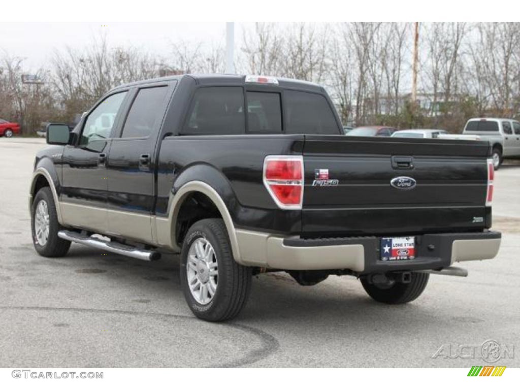 2010 F150 Lariat SuperCrew - Tuxedo Black / Tan photo #6