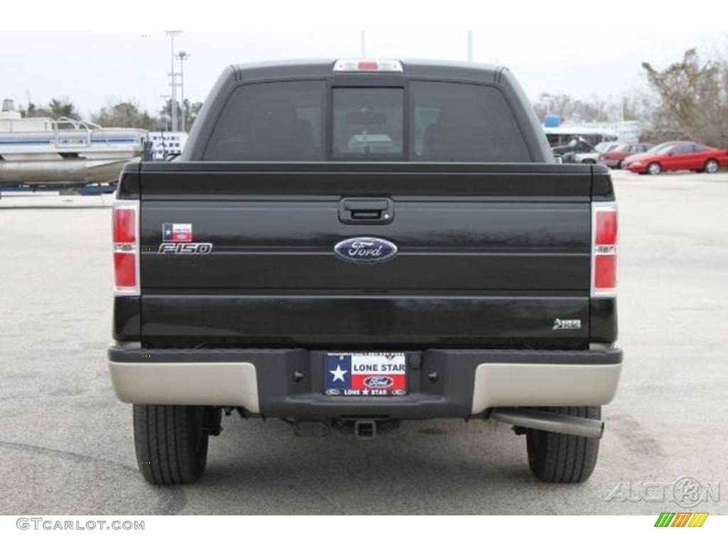 2010 F150 Lariat SuperCrew - Tuxedo Black / Tan photo #7