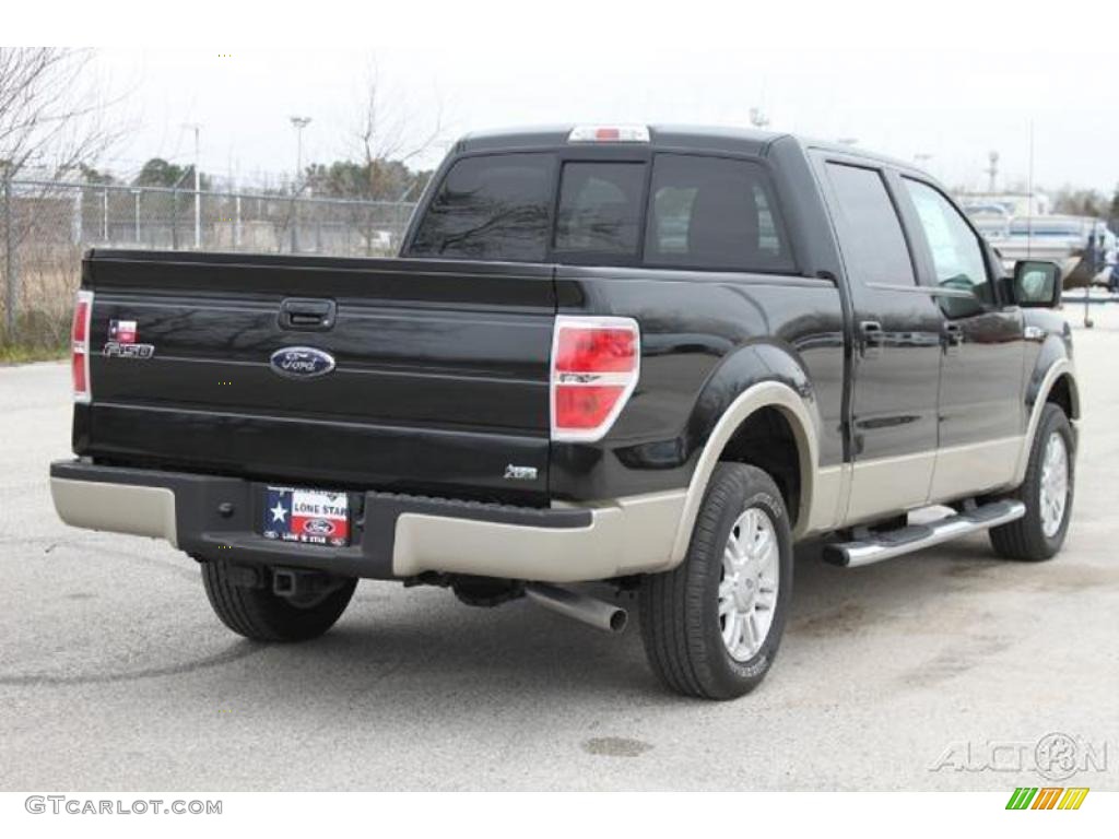2010 F150 Lariat SuperCrew - Tuxedo Black / Tan photo #8