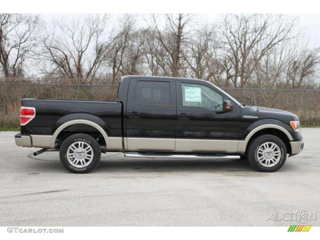 2010 F150 Lariat SuperCrew - Tuxedo Black / Tan photo #9