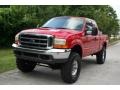 2000 Red Ford F250 Super Duty Lariat Extended Cab 4x4  photo #1