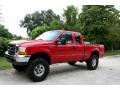 2000 Red Ford F250 Super Duty Lariat Extended Cab 4x4  photo #2