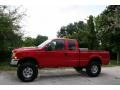 2000 Red Ford F250 Super Duty Lariat Extended Cab 4x4  photo #3