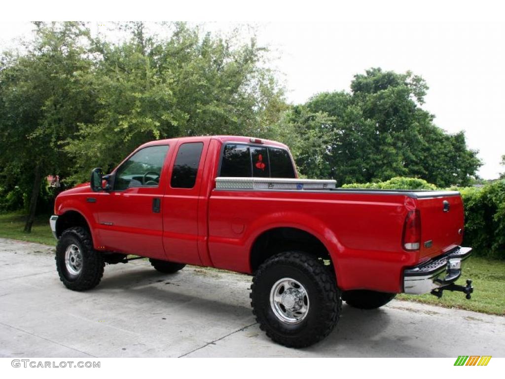 2000 F250 Super Duty Lariat Extended Cab 4x4 - Red / Medium Parchment photo #5