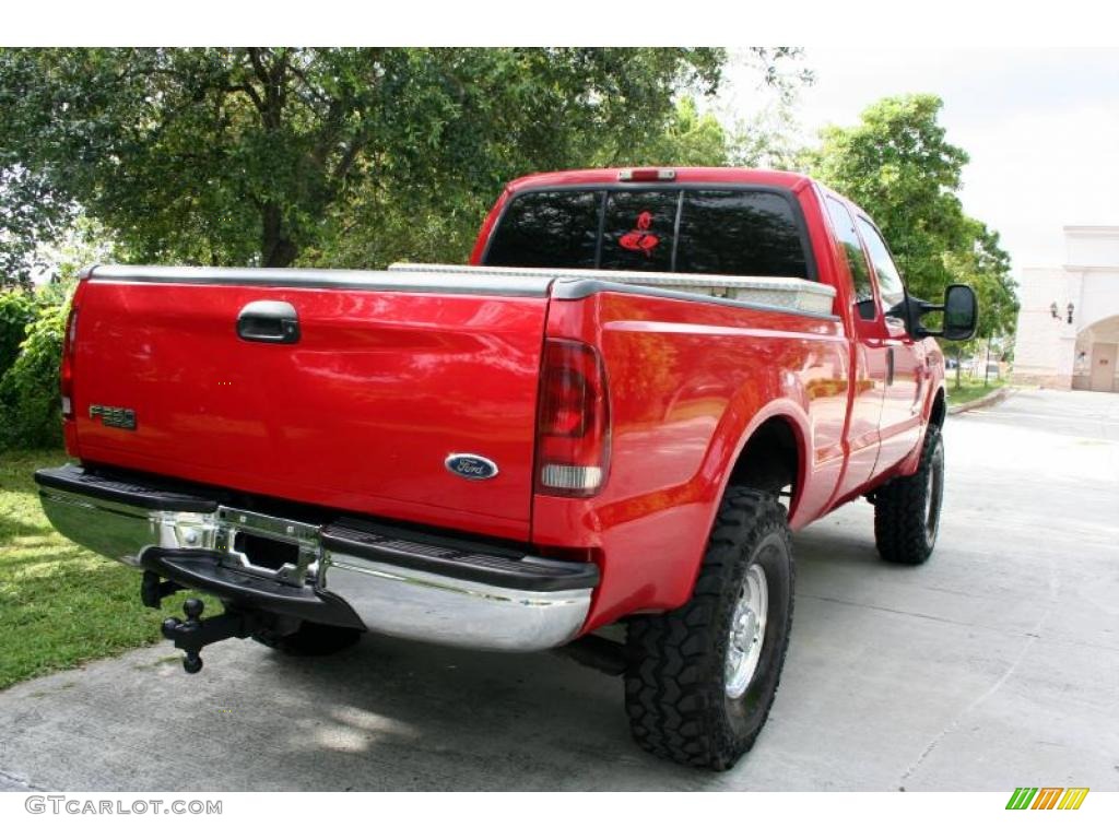 2000 F250 Super Duty Lariat Extended Cab 4x4 - Red / Medium Parchment photo #18