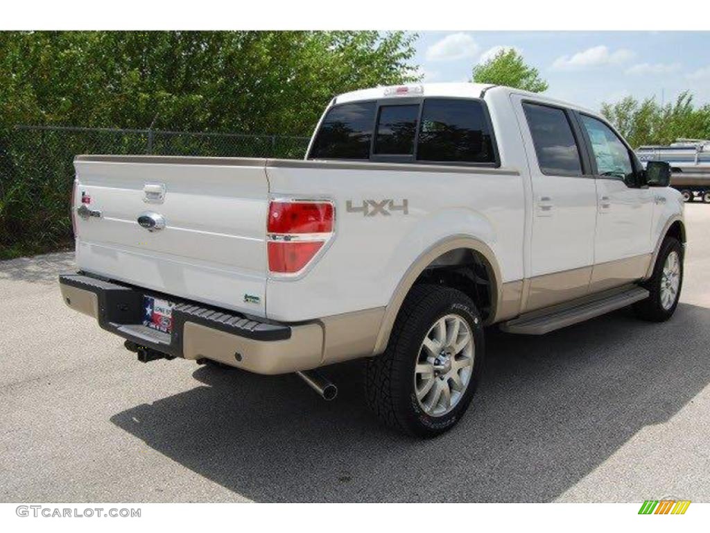 2010 F150 King Ranch SuperCrew 4x4 - White Platinum Metallic Tri Coat / Chapparal Leather photo #3