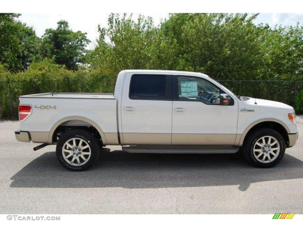 2010 F150 King Ranch SuperCrew 4x4 - White Platinum Metallic Tri Coat / Chapparal Leather photo #4