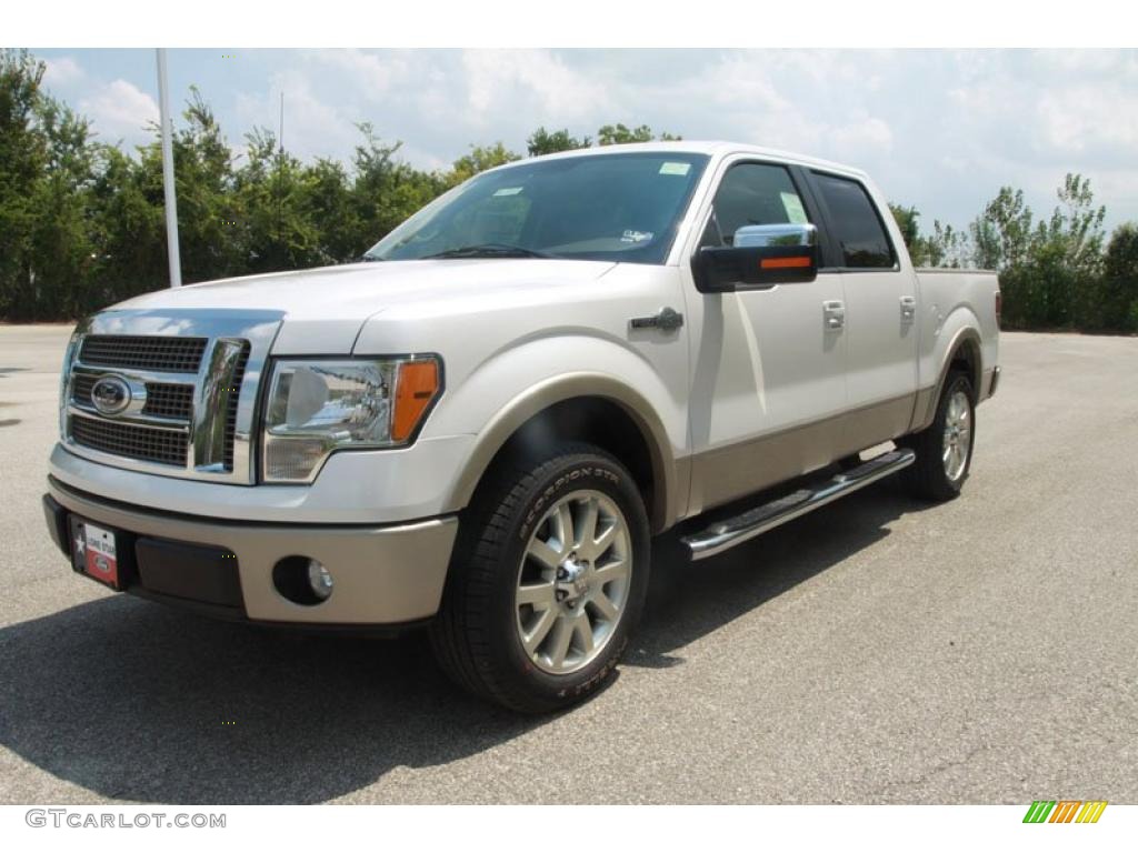 2010 F150 King Ranch SuperCrew - White Platinum Metallic Tri Coat / Chapparal Leather photo #8