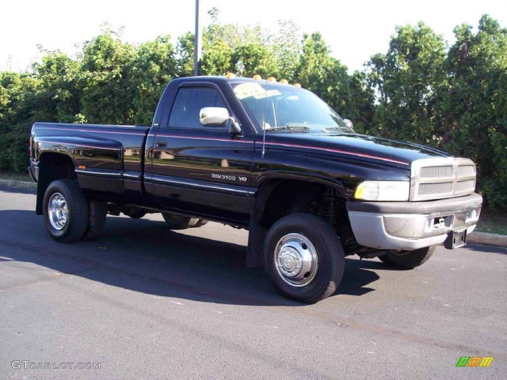 1997 Ram 3500 Laramie Regular Cab 4x4 Dually - Black / Gray photo #15