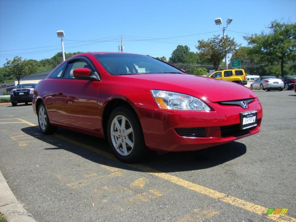 2003 Accord EX V6 Coupe - San Marino Red / Ivory photo #8