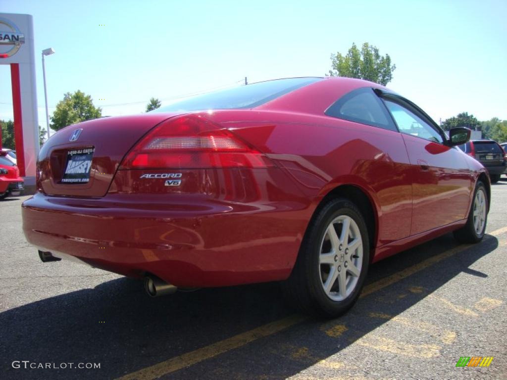 2003 Accord EX V6 Coupe - San Marino Red / Ivory photo #15