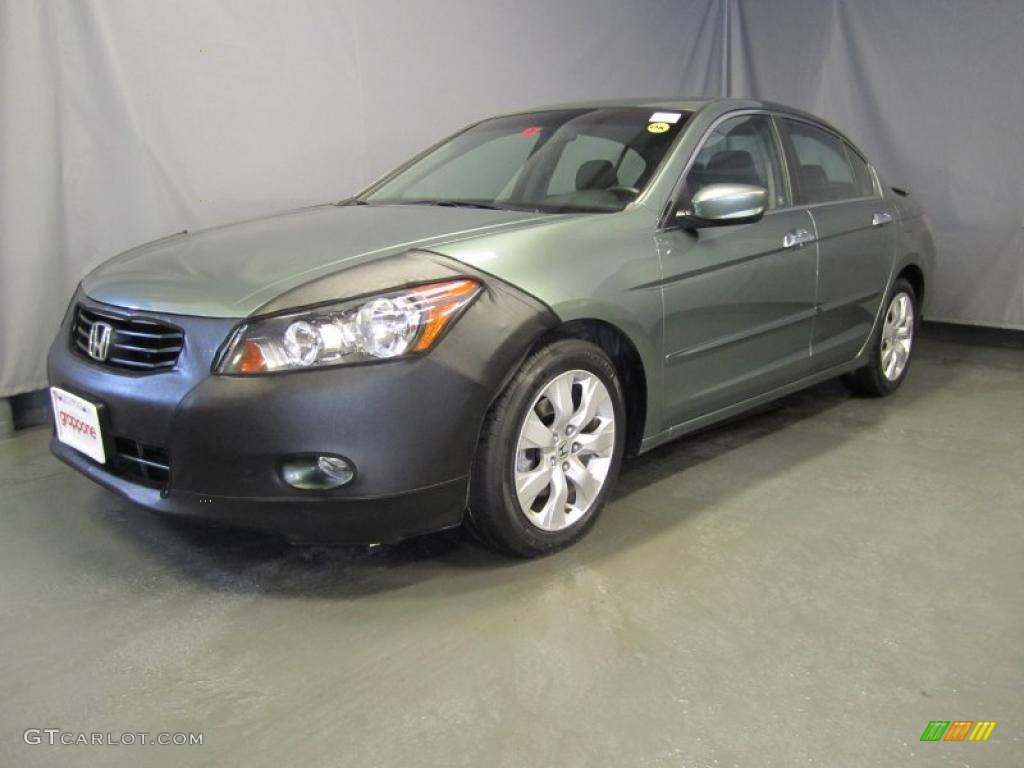 2008 Accord EX-L V6 Sedan - Mystic Green Metallic / Black photo #1