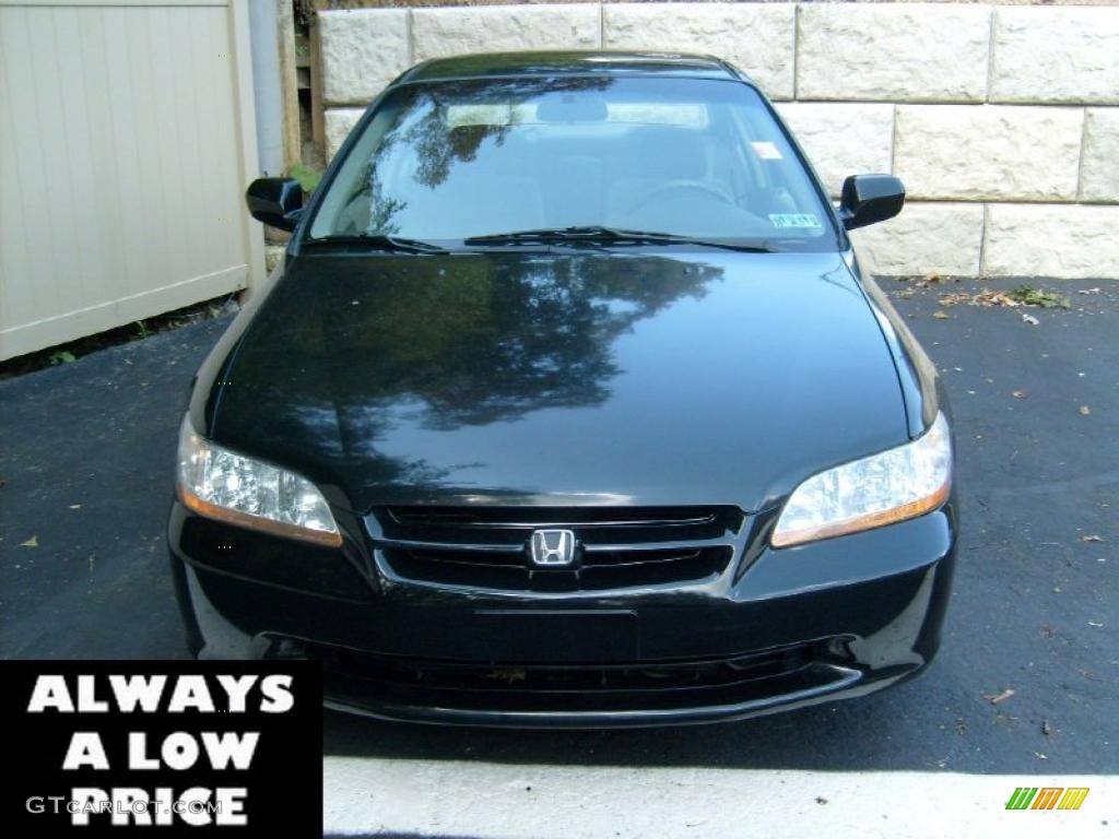 1999 Accord LX Sedan - Flamenco Black Pearl / Gray photo #2