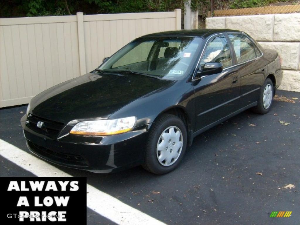 1999 Accord LX Sedan - Flamenco Black Pearl / Gray photo #3