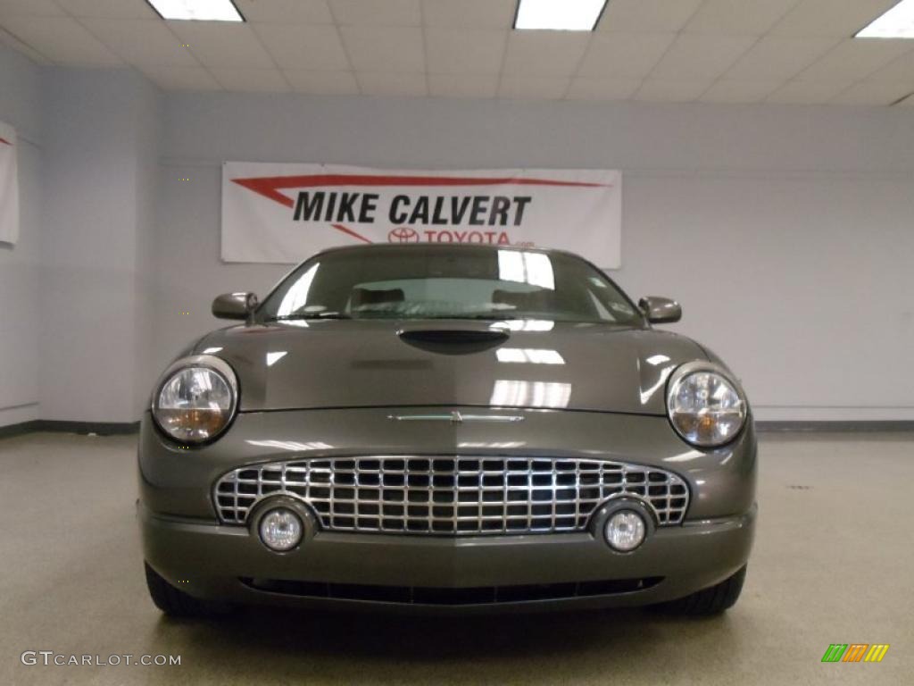 2003 Thunderbird Premium Roadster - Mountain Shadow Grey / Black Ink/Saddle photo #2