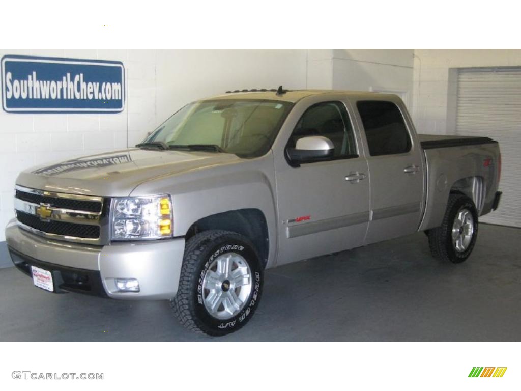 2007 Silverado 1500 LTZ Crew Cab 4x4 - Silver Birch Metallic / Ebony Black photo #1