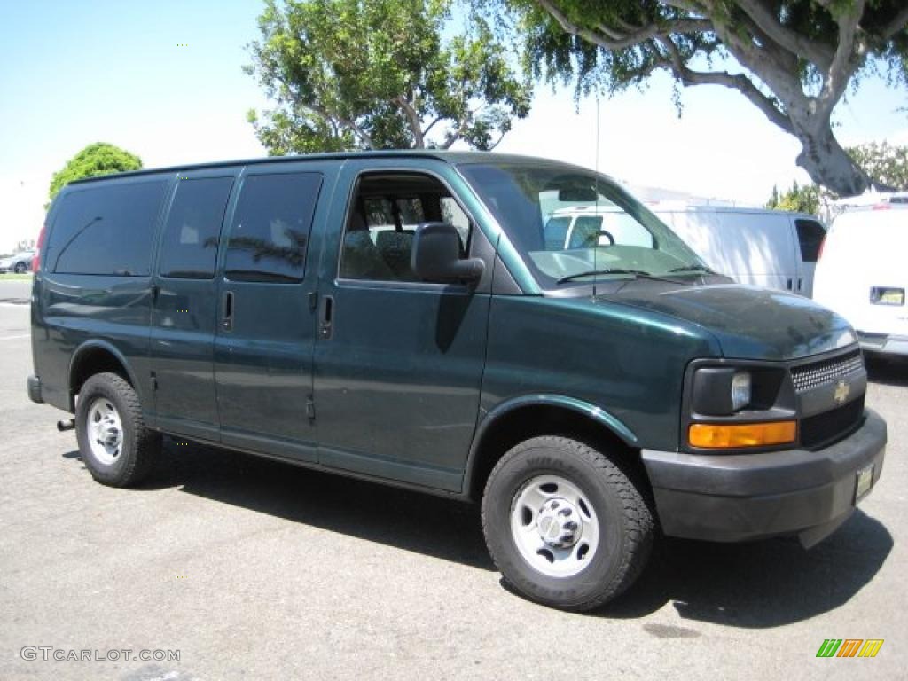 2008 Dark Green Metallic Chevrolet Express LS 2500 Passenger Van