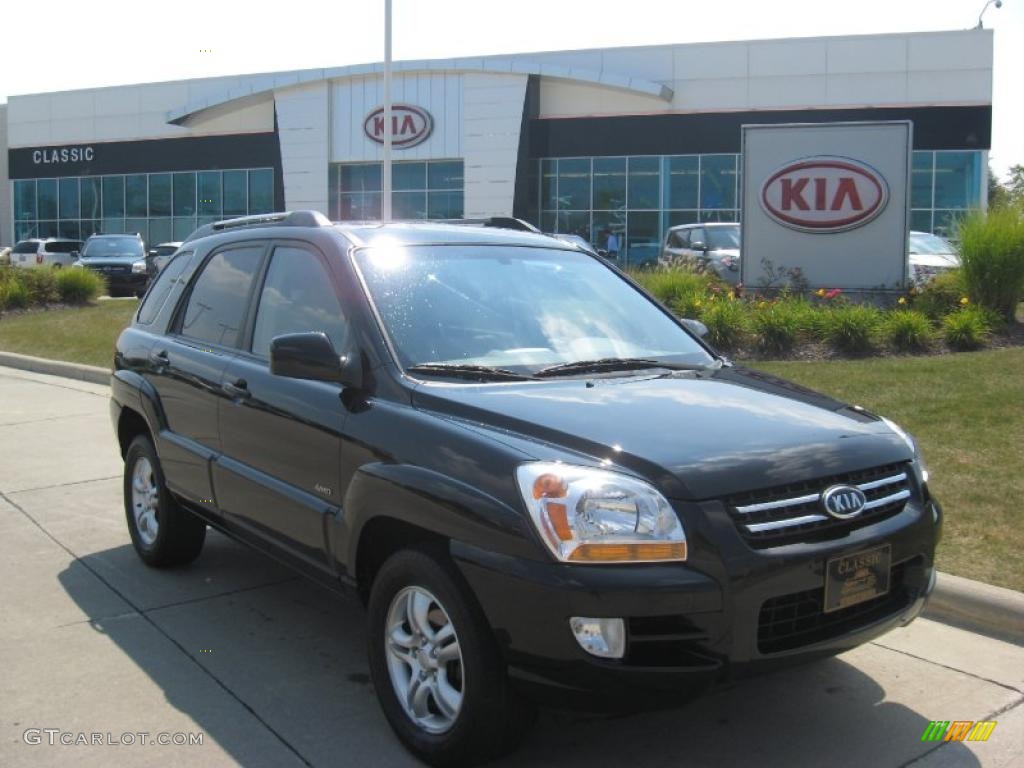 2005 Sportage EX 4WD - Black Cherry / Beige photo #1