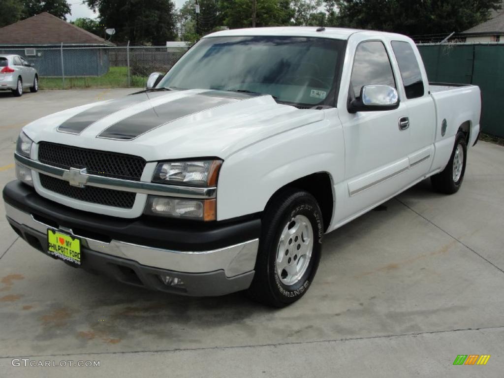 2003 Silverado 1500 LT Extended Cab - Summit White / Tan photo #7