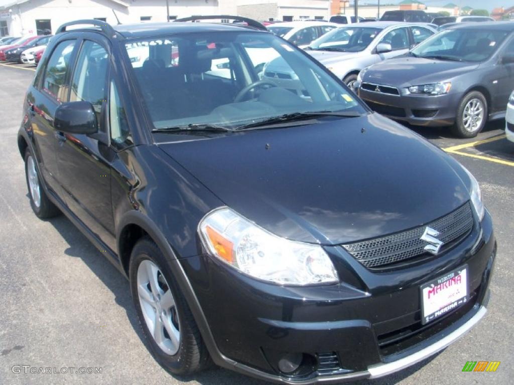 2007 SX4 Convenience AWD - Black Onyx Pearl / Black photo #11