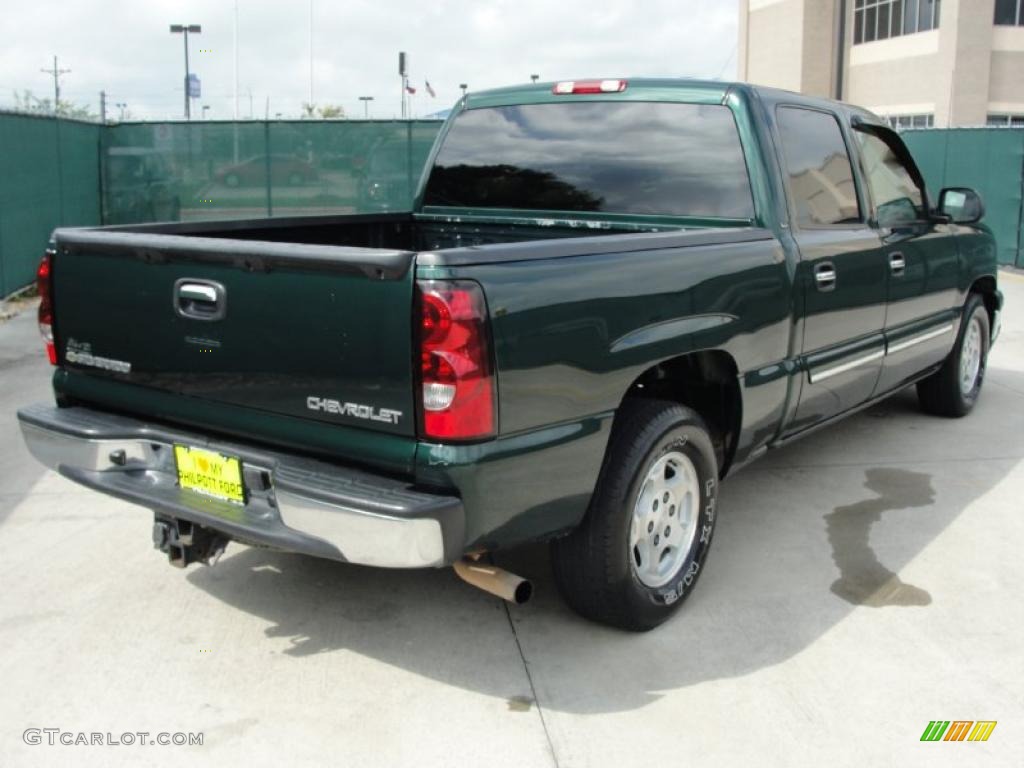 2004 Silverado 1500 LS Crew Cab - Dark Green Metallic / Tan photo #3