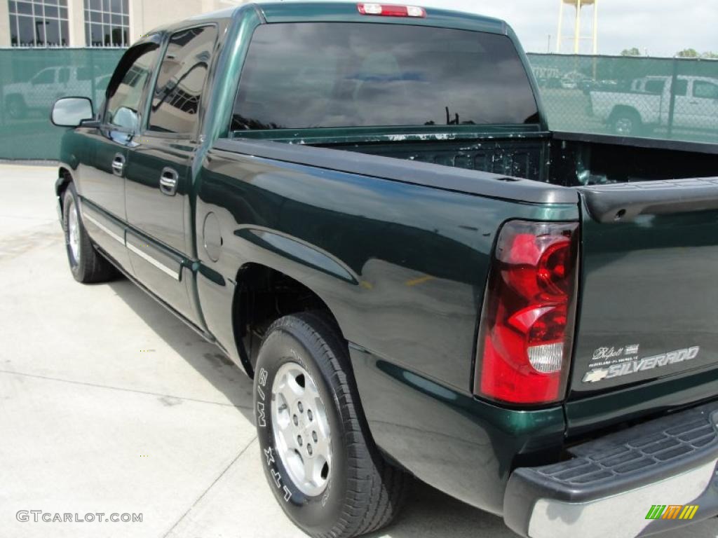 2004 Silverado 1500 LS Crew Cab - Dark Green Metallic / Tan photo #5