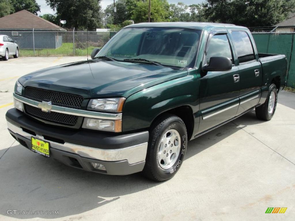 2004 Silverado 1500 LS Crew Cab - Dark Green Metallic / Tan photo #7