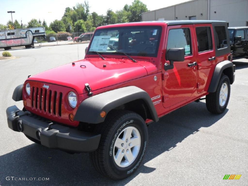 2010 Wrangler Unlimited Sport 4x4 - Flame Red / Dark Slate Gray/Medium Slate Gray photo #1