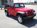 2010 Flame Red Jeep Wrangler Unlimited Sport 4x4  photo #5