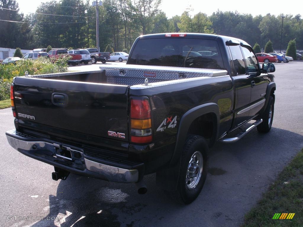 2005 Sierra 2500HD SLE Extended Cab 4x4 - Onyx Black / Dark Pewter photo #6