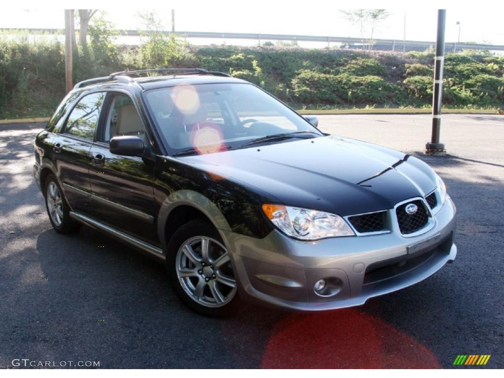 2007 Impreza Outback Sport Wagon - Obsidian Black Pearl / Desert Beige photo #3