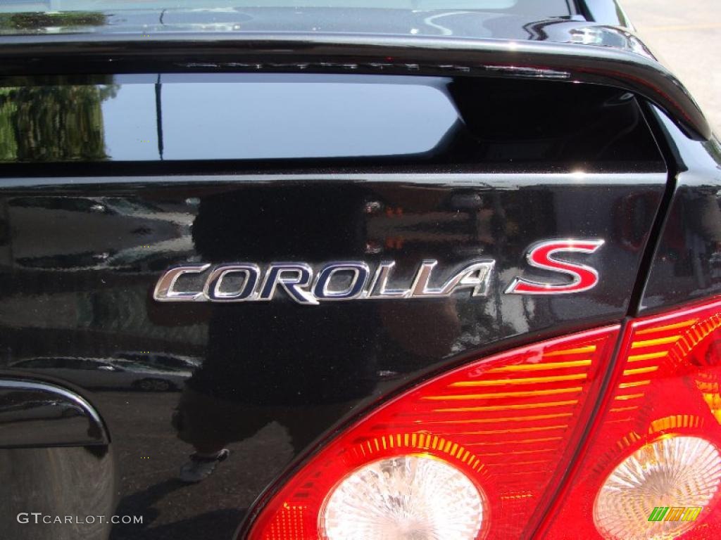 2005 Corolla S - Black Sand Pearl / Black photo #7