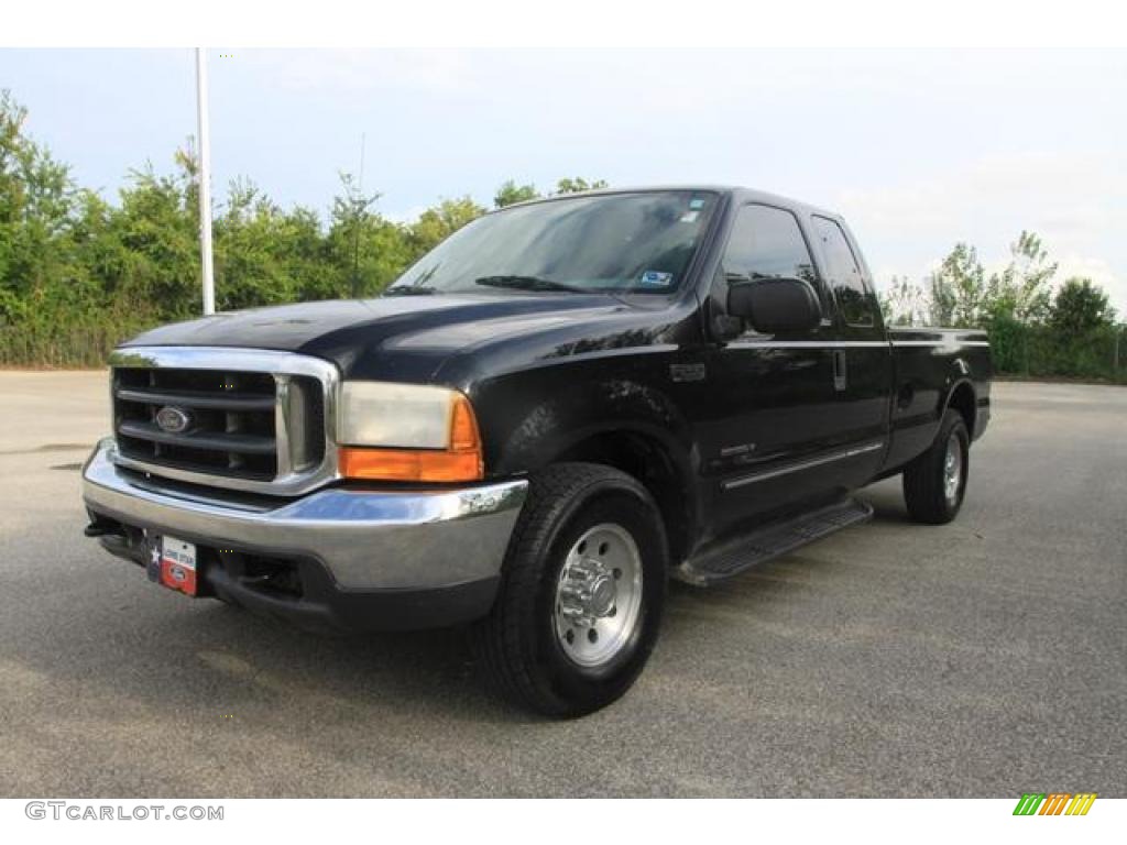 2000 F250 Super Duty XLT Extended Cab - Black / Medium Graphite photo #2