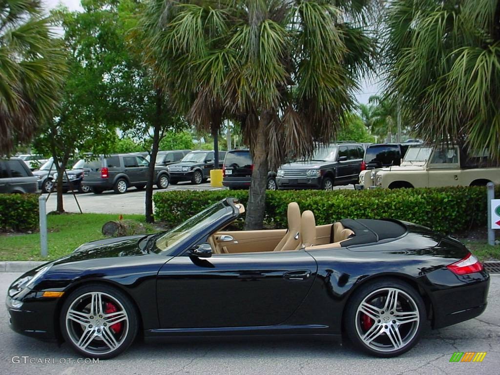 2007 911 Carrera 4S Cabriolet - Black / Sand Beige photo #6