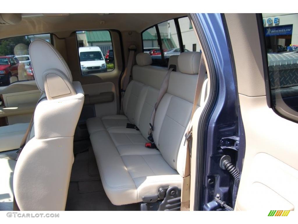 2004 F150 Lariat SuperCab - Medium Wedgewood Blue Metallic / Tan photo #5