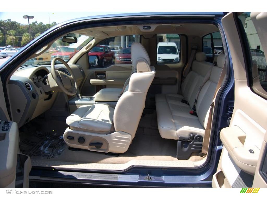 2004 F150 Lariat SuperCab - Medium Wedgewood Blue Metallic / Tan photo #6