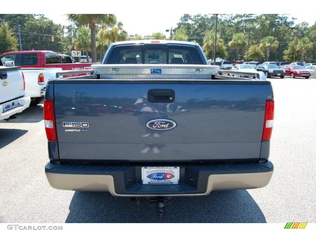 2004 F150 Lariat SuperCab - Medium Wedgewood Blue Metallic / Tan photo #15