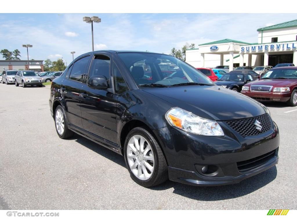 2009 SX4 Sport Sedan - Black Pearl Metallic / Black photo #1