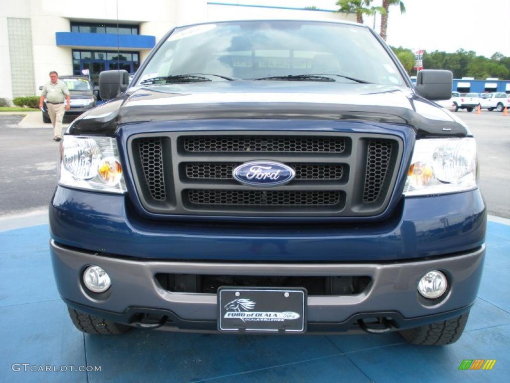 2007 F150 FX4 SuperCab 4x4 - Dark Blue Pearl Metallic / Medium Flint photo #8