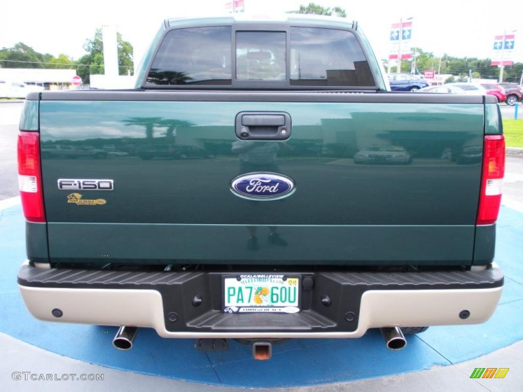 2008 F150 Lariat SuperCrew - Forest Green Metallic / Tan photo #4