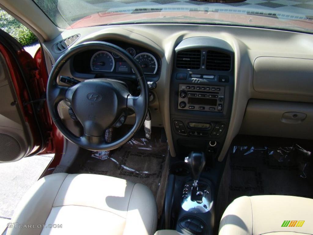 2005 Santa Fe LX 3.5 - Merlot Dark Red / Beige photo #20