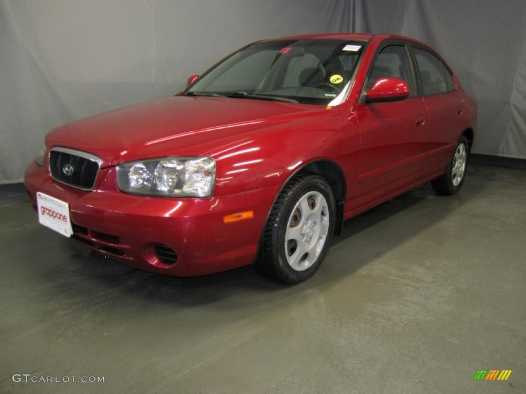 2003 Elantra GLS Sedan - Chianti Red / Gray photo #1