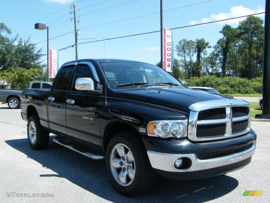 2005 Ram 1500 SLT Quad Cab 4x4 - Black / Dark Slate Gray photo #7