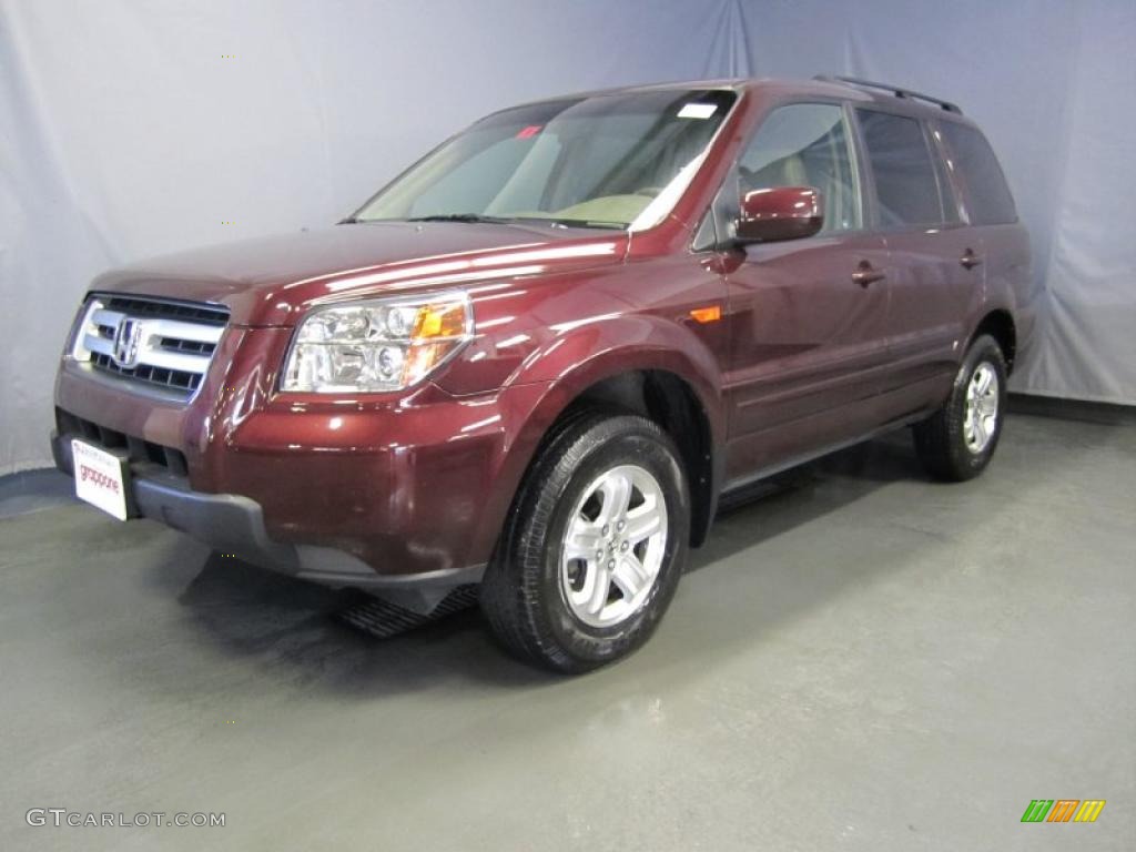 2008 Pilot Value Package 4WD - Dark Cherry Pearl / Saddle photo #1
