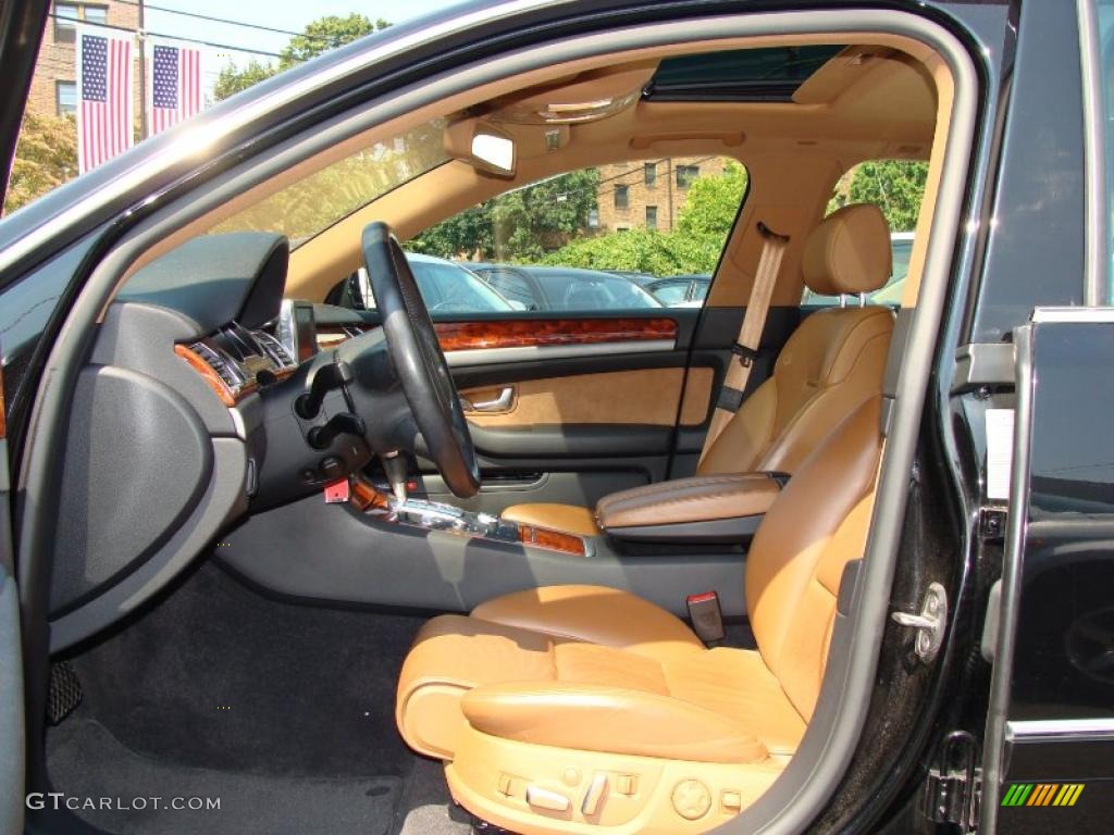 2005 A8 L 4.2 quattro - Brilliant Black / Black/Amaretto photo #9